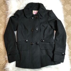 Pink Envelope‎ black pea coat medium girls 12/14
